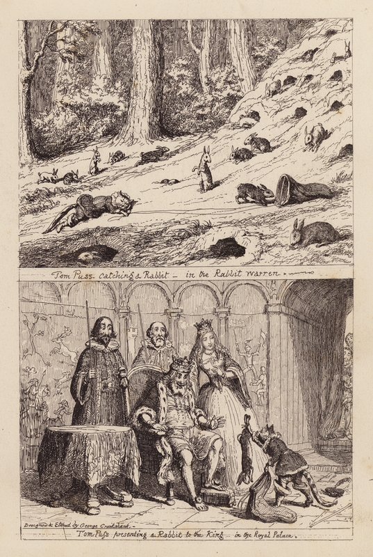 Mästerkatten i stövlar (gravyr) av George (after) Cruikshank