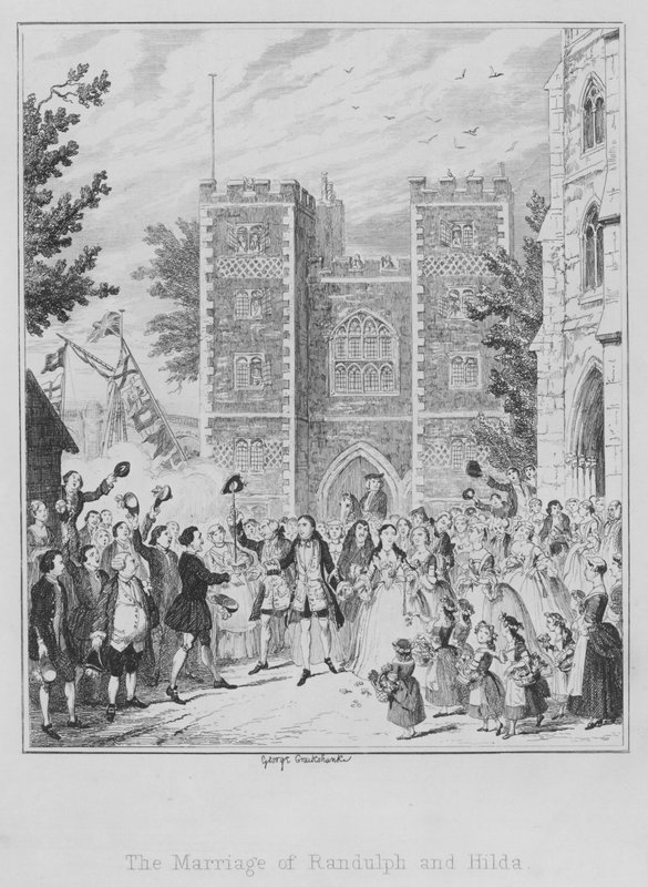 Randulphs och Hildas äktenskap (gravyr) av George (after) Cruikshank