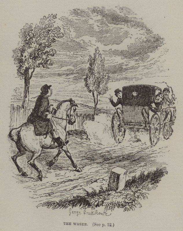 The Wager (gravyr) av George (after) Cruikshank