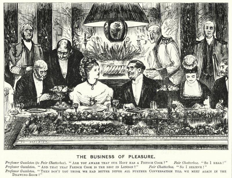 Punch tecknad: The Business of Pleasure (gravyr) av George (after) Du Maurier