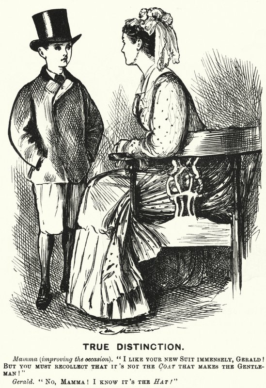 Punch cartoon: True Distinction (gravyr) av George (after) Du Maurier
