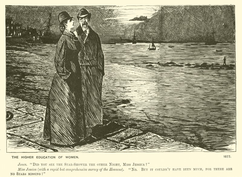 Kvinnors högre utbildning (gravyr) av George (after) Du Maurier