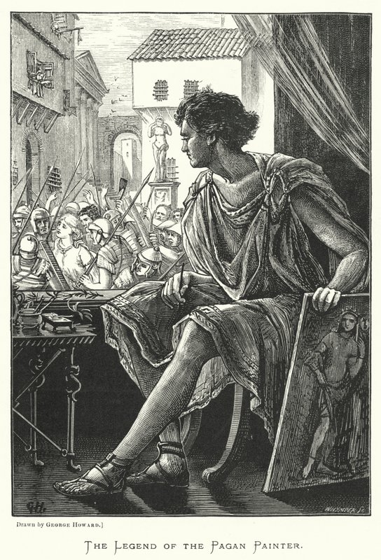 Legenden om den hedniske målaren (gravyr) av George (after) Howard