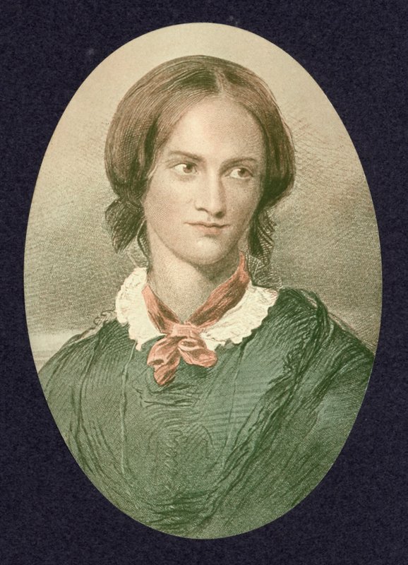 Charlotte Bronte, engelsk författare (färgad gravyr) av George (after) Richmond