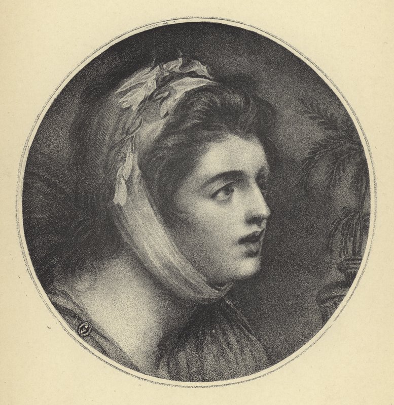 Lady Hamilton som Sensibilitet (gravyr) av George (after) Romney