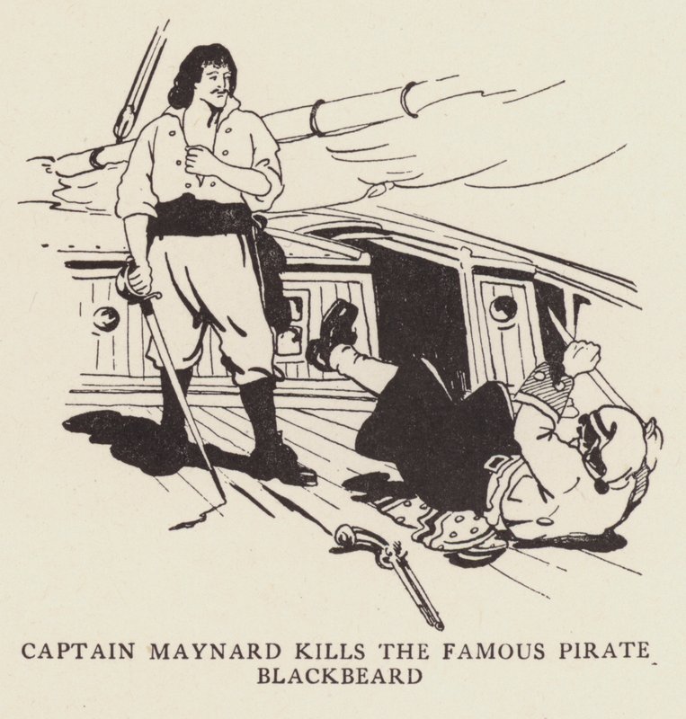 Kapten Maynard dödar den berömda piraten Svartskägg av George Alfred Williams