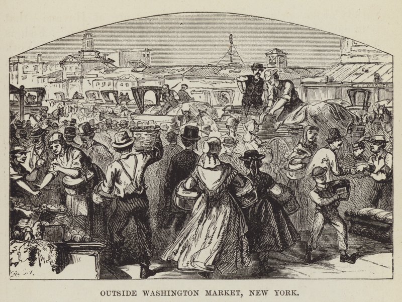 Utanför Washington Market, New York av George Augustus Sala