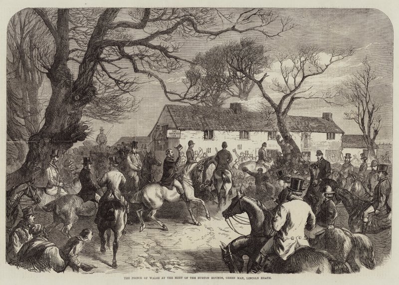 Prinsen av Wales på Meet of the Burton Hounds, Green Man, Lincoln Heath av George Bouverie Goddard