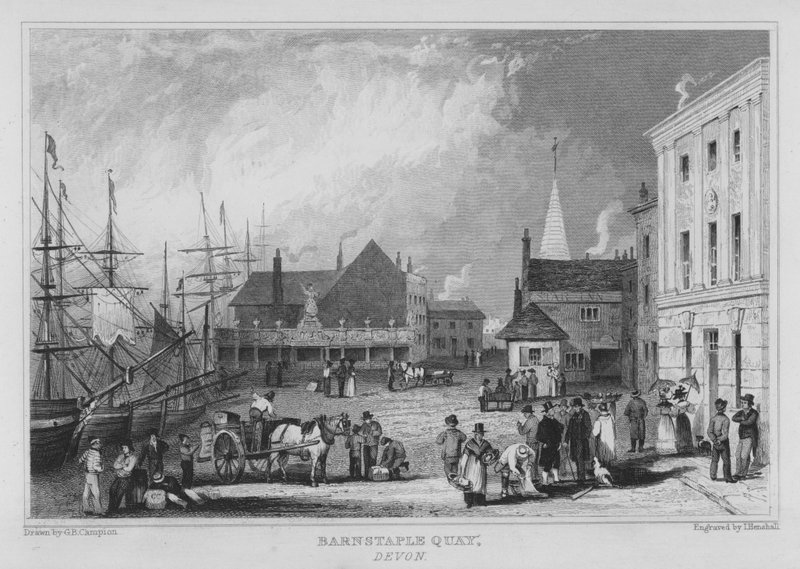 Barnstaple Quay, Devon (gravyr) av George Bryant Campion