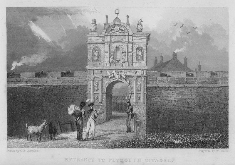Ingång till Plymouth Citadel (gravyr) av George Bryant Campion