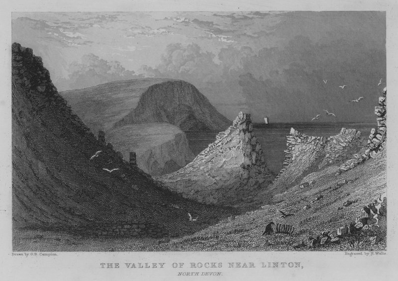 The Valley of Rocks nära Linton, North Devon (gravyr) av George Bryant Campion
