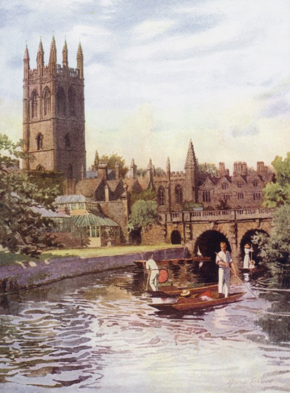 Oxford: Magdalen College och Bridge från Cherwell av George Carline