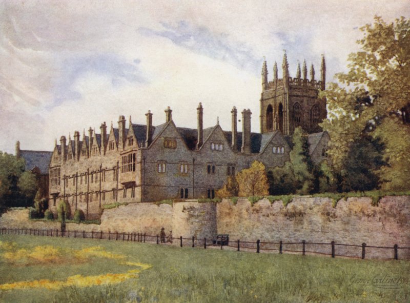 Oxford: Merton College från Fields av George Carline