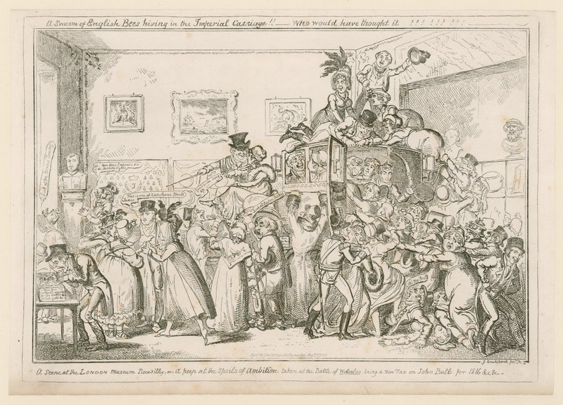 En scen på London Museum Piccadilly av George Cruikshank