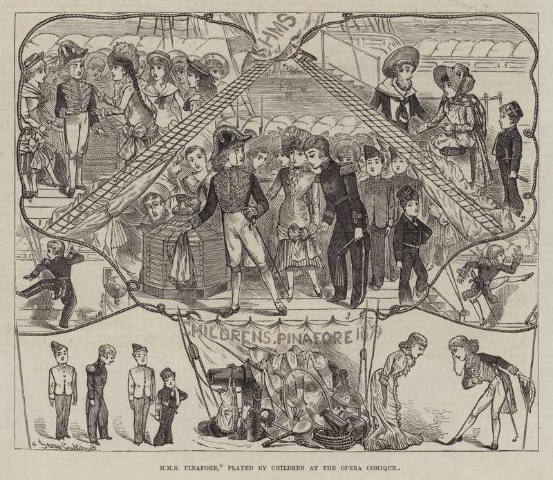 HMS Pinafore, spelad av Children at the Opera Comique av George Cruikshank