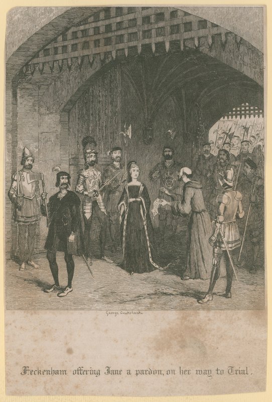 Heckenham erbjuder Jane en benådning av George Cruikshank