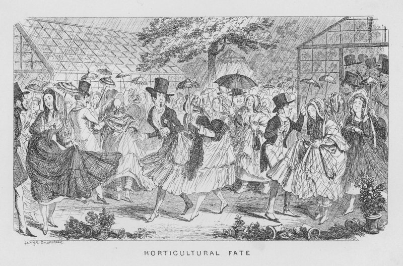 Trädgårdsöde, dvs regn på en fest av George Cruikshank