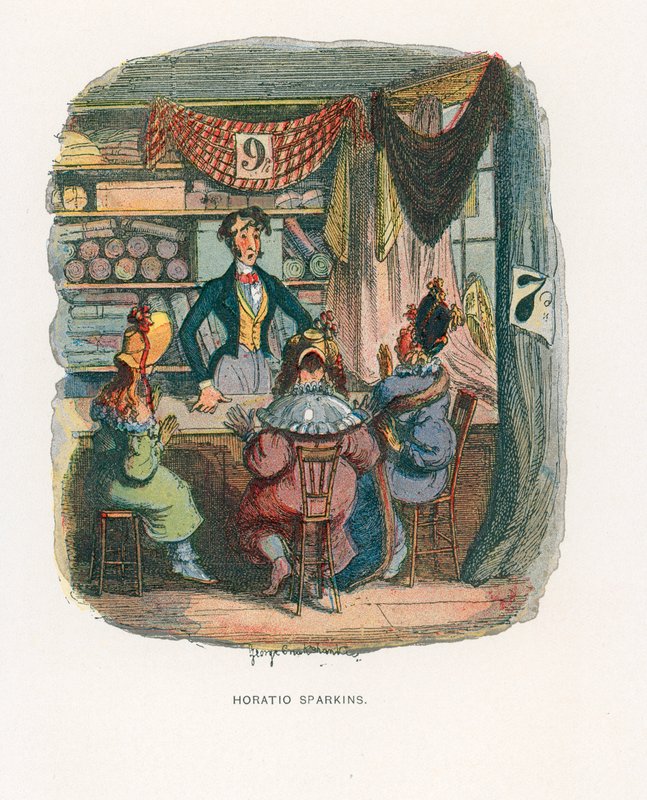 Illustration för Sketches av Boz av George Cruikshank