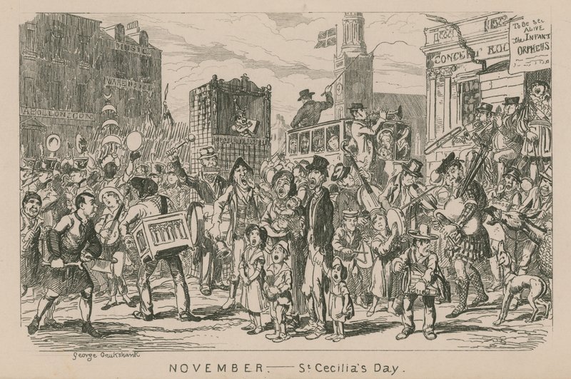 November - St Cecilias dag av George Cruikshank