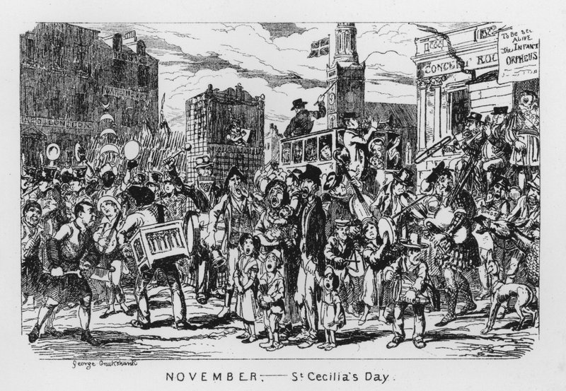november, St Cecilias dag (gravyr) av George Cruikshank