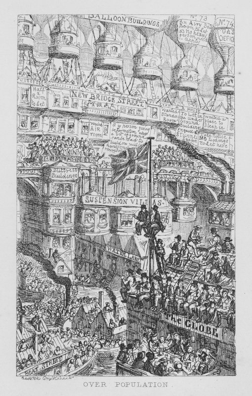 Överbefolkning (gravyr) av George Cruikshank