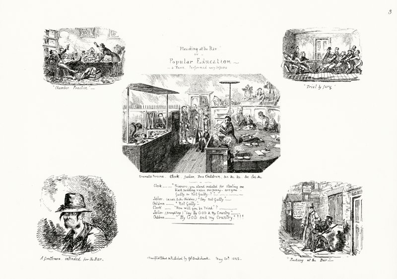 Pleading at the Bar, eller Popular Education (gravyr) av George Cruikshank