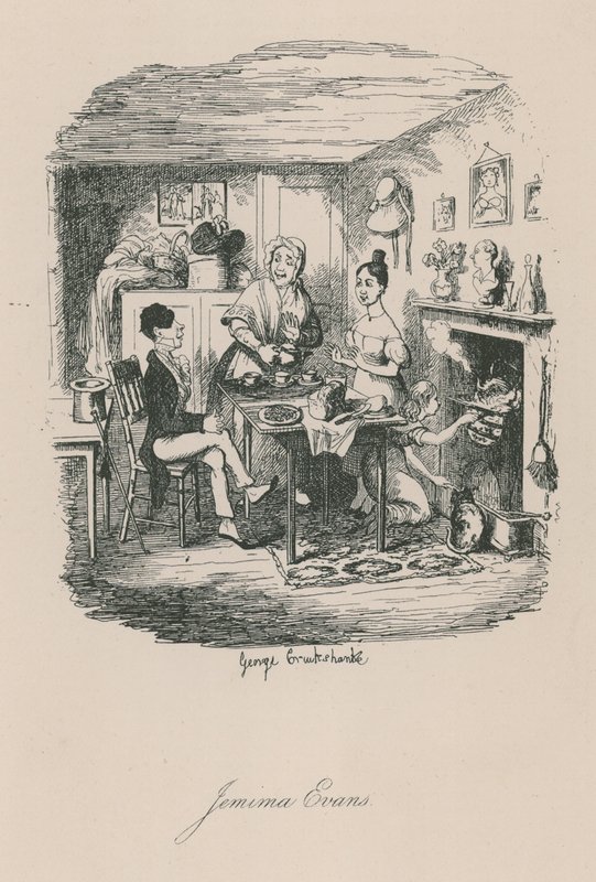 Scen i Londons liv: Jemima Evans av George Cruikshank