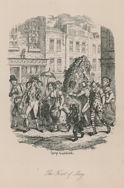 En scen från livet i London: Den första maj av George Cruikshank