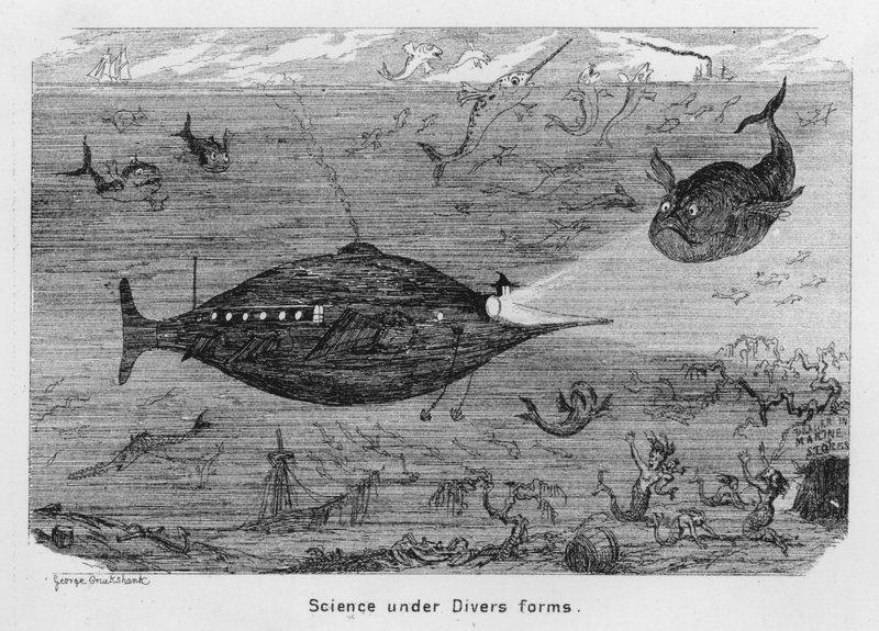 Vetenskap under olika former (gravyr) av George Cruikshank