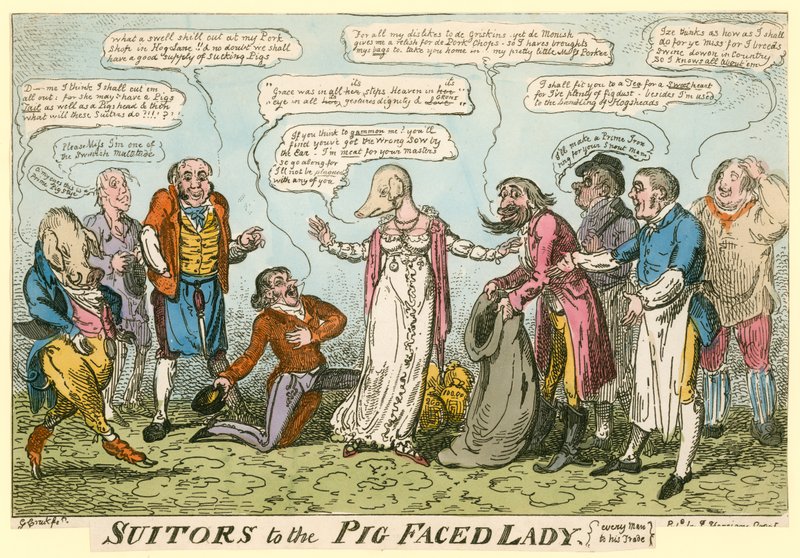 Kärlek till den grisklädda kvinnan från Manchester Square, London av George Cruikshank
