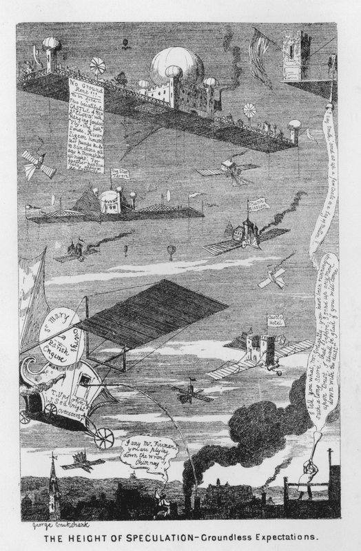 Spekulationens höjd, grundlösa förväntningar (gravyr) av George Cruikshank