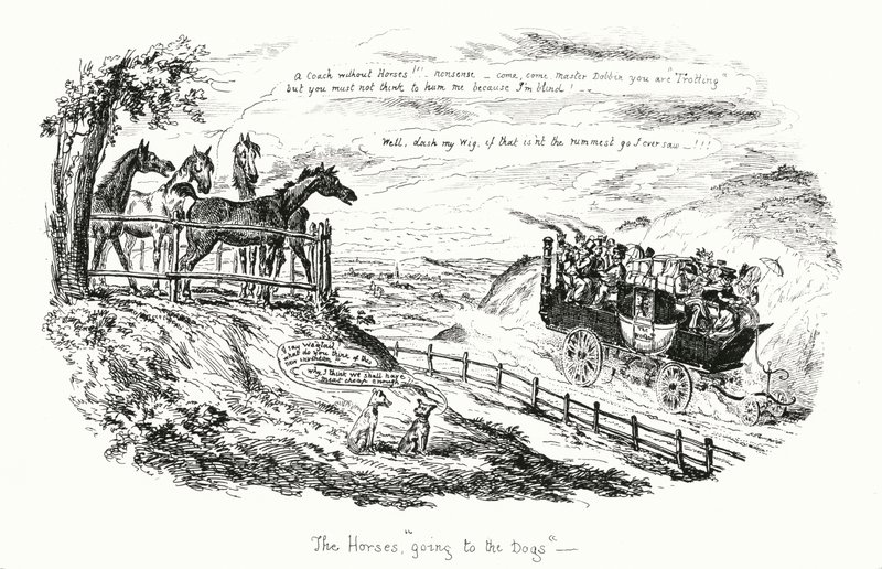 Hästarna som går till hundarna (gravyr) av George Cruikshank