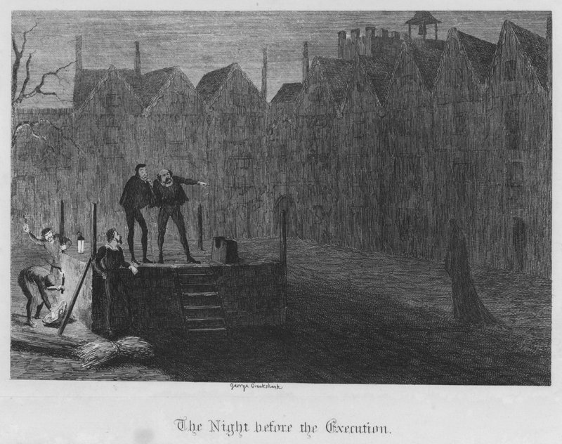 Natten före avrättningen (gravyr) av George Cruikshank