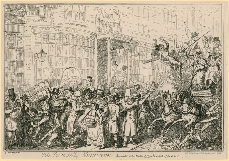 The Piccadilly Nuisance: tillägnad de värdiga tillförordnade domarna i distriktet av George Cruikshank
