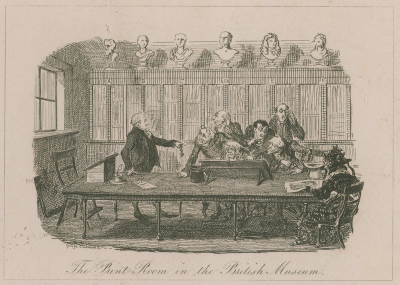 Tryckrummet i British Museum av George Cruikshank