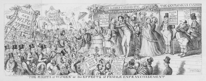 "Kvinnors rättigheter" eller effekterna av kvinnligt rösträtt av George Cruikshank