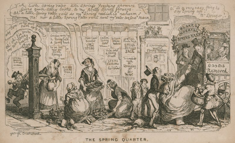 Vårkvarteret; tecknad serie av George Cruikshank