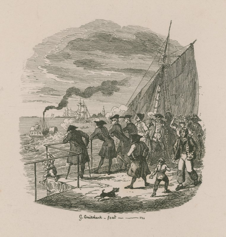 Strandpromenaden, Greenwich Hospital av George Cruikshank