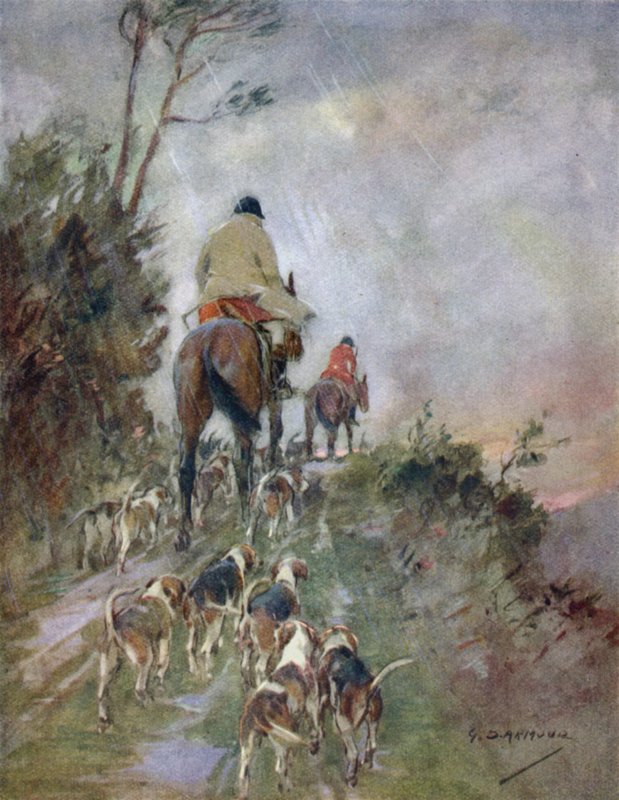 Illustration för historien om en kronhjort (litho i färg) av George Denholm Armour