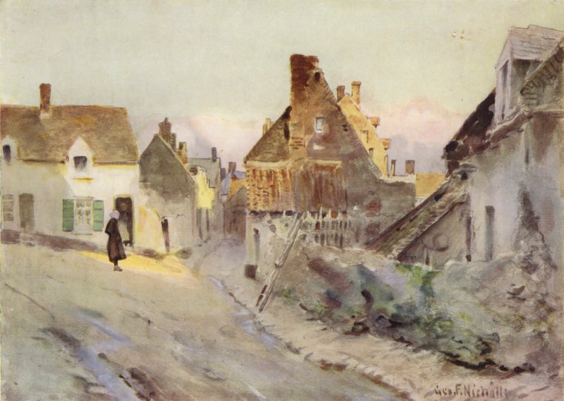 En gammal gata i Etaples av George Franck Nicholls