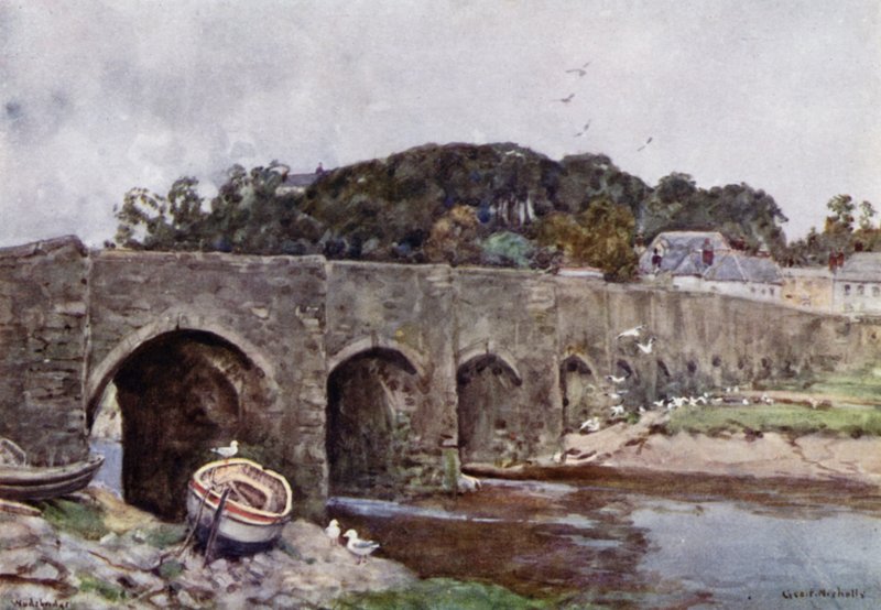 Wadebridge (färg litho) av George Franck Nicholls