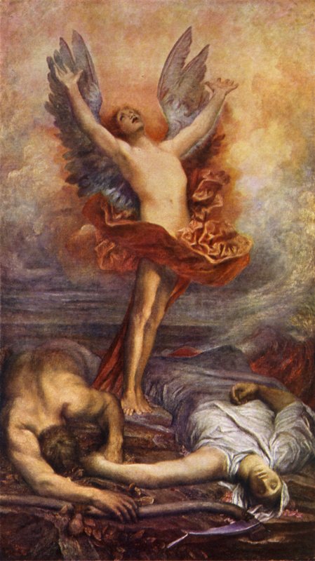 Love Triumphant (färg litho) av George Frederick (after) Watts