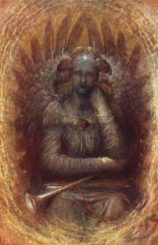 The Dweller in the innermost (färg litho) av George Frederick (after) Watts