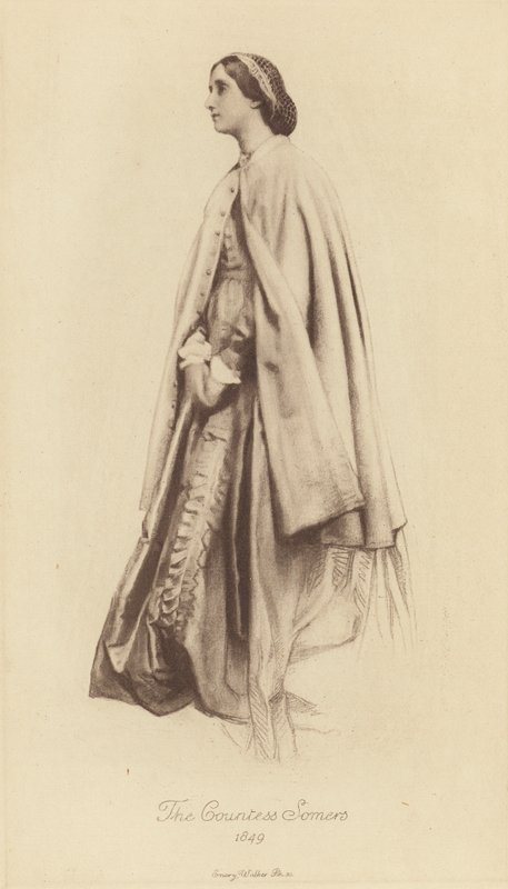 Virginia, grevinna Somers (litho) av George Frederick (after) Watts