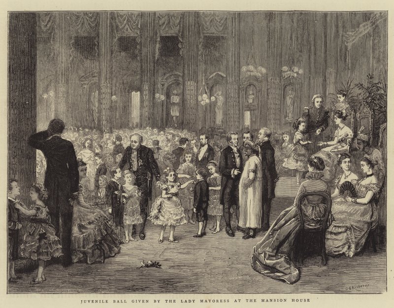 Ungdomsbal ges av borgmästarinnan i Mansion House av George Goodwin Kilburne