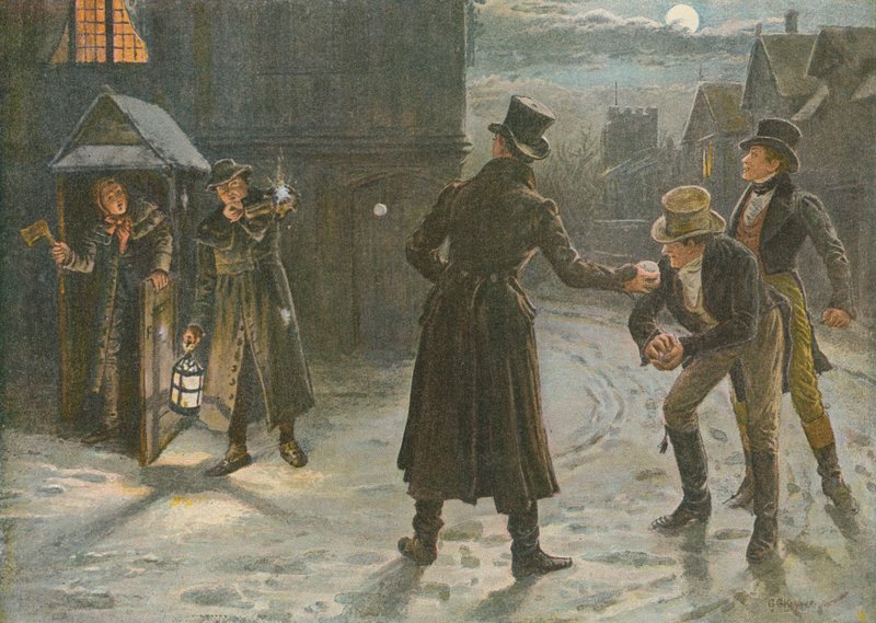 Snowballing the Watchmen: A Christmas Frolic in the Tom and Jerry Times  av George Goodwin Kilburne