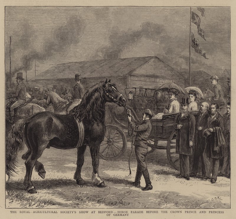 Royal Agricultural Society Show på Bedford, Horse Parade inför kronprinsparet av Tyskland av George Goodwin Kilburne