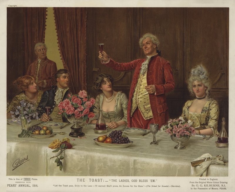 The Toast: The Ladies, God Bless em. av George Goodwin Kilburne