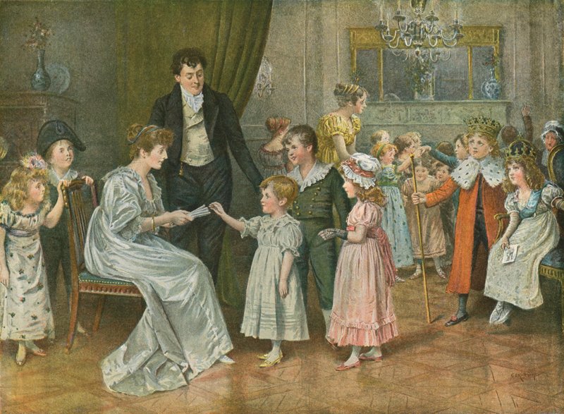 Twelth-Night: the Childrens Party. Drawing Lots for Twelth-Night Characters  av George Goodwin Kilburne