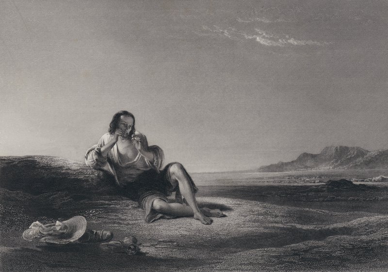 Illustration för Auld Lang Syne av Robert Burns (gravyr) av George Harvey